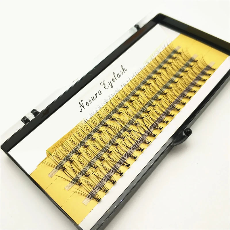 Wholesale 1 pcs/lot Pro 60 Knots 10 Hairs Black Individual False Eyelashes Eye Lash Makeup Extension Kit 8mm 10mm 12mm 14mm