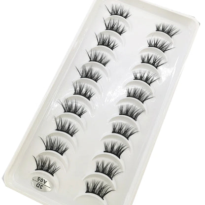 10 Pairs Crisscross Half Eye Lashes Natural False Eyelashes Handmade Faux 3D Mink Lashes Makeup Tools Eyelash Extension