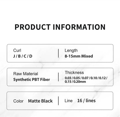 NATUHANA Mink Lashes Mix 8~15 mm 16 lines Handmade korean Pbt Eyelash Extension Natural Soft Faux Lash Extension Supplies Makeup