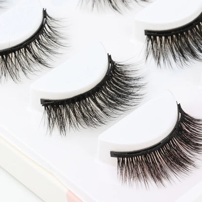 SHIDISHANGPIN 1/3/5/10 Pairs Magnetic Eyelashes Eyeliner 5 Magnet Natural Long False Lashes Set Magnetic Eyeliner Tweezer Makeup