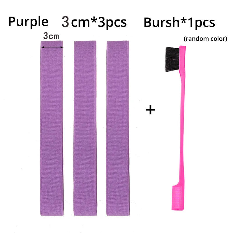 Edge Laying Scarf Elastic Headband For Wigs Lace Frontal 3Pcs Lace Melting Band With 1Pcs Double Side Edge Control Hair Comb