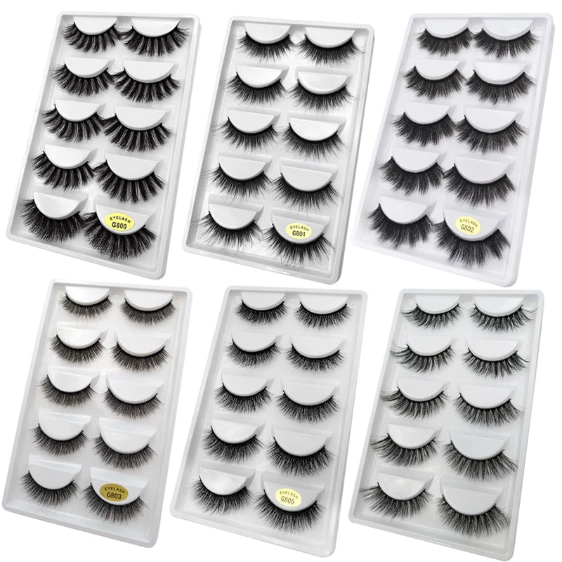 5 Pairs 3d mink eyelashes eyelash extension natural false eyelashes volume dramatic 3d lashes maquillaje mink cilios makeup tool