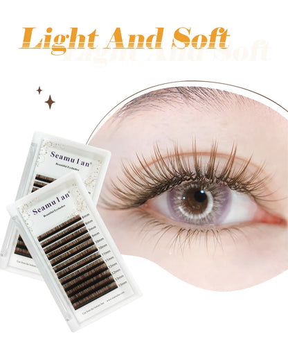 Brown Faux Mink Individual Eyelash Lashes Maquiagem Cilios For Professionals Soft Mink Eyelash Extension