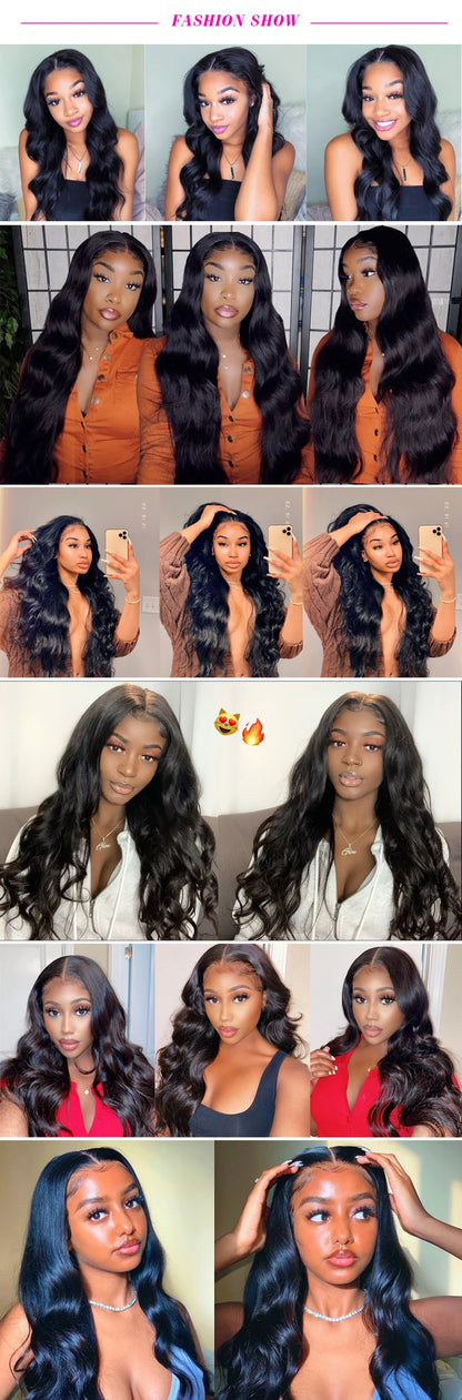 Body Wave Bundle With Frontal 13x4 HD Lace Peruvian 100% Human Hair Extension 3 Bundles With Closure Frontal Natural Color Hair