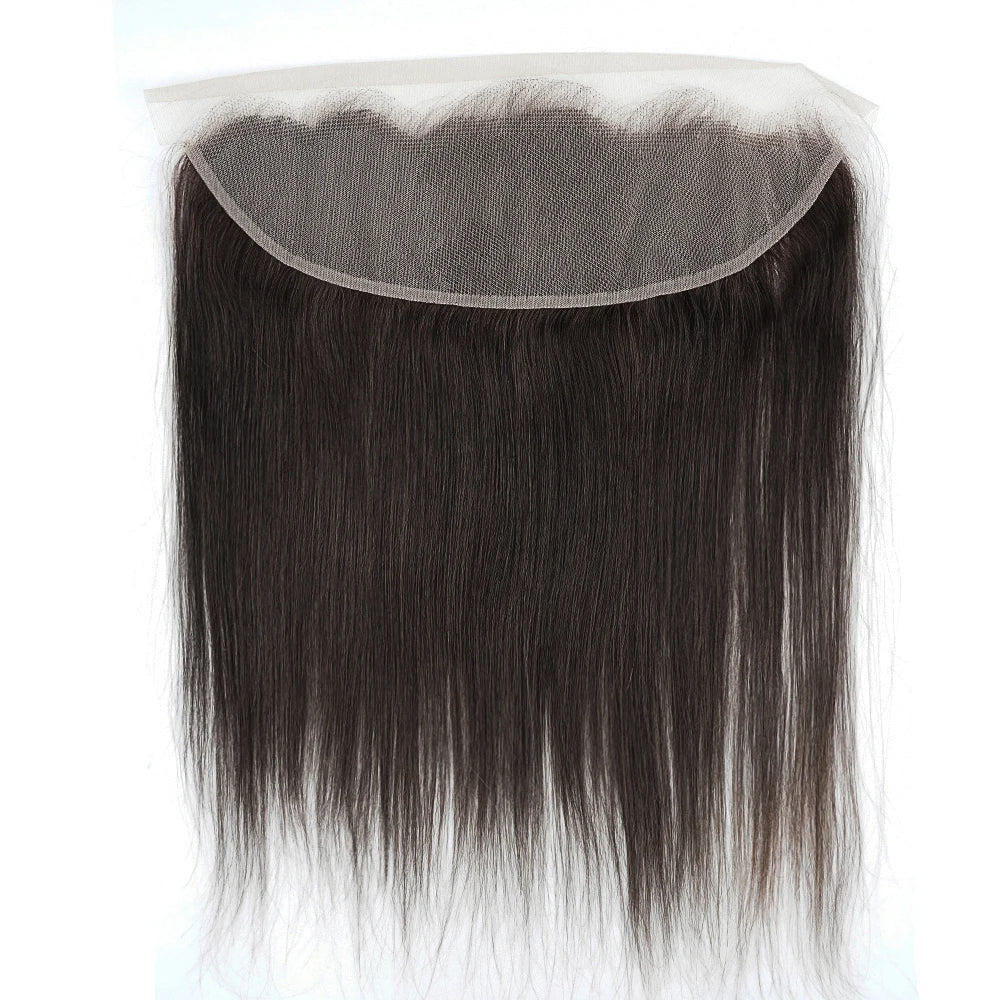 Human Hair Bundles with 13x4 Lace Frontal Closure Straight Pre-Plucked Transparent Lace 60g/pc Black Hair Bundle BOBBI