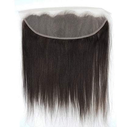 Human Hair Bundles with 13x4 Lace Frontal Closure Straight Pre-Plucked Transparent Lace 60g/pc Black Hair Bundle BOBBI