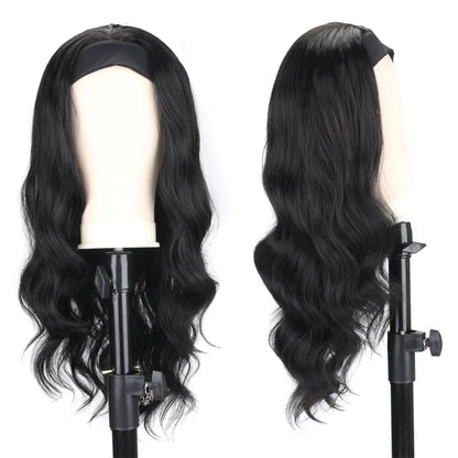 Women's Headband Wig Body Wave Black Blonde Wigs with Headband Fake Hair Synthetic Wigs for Black Women