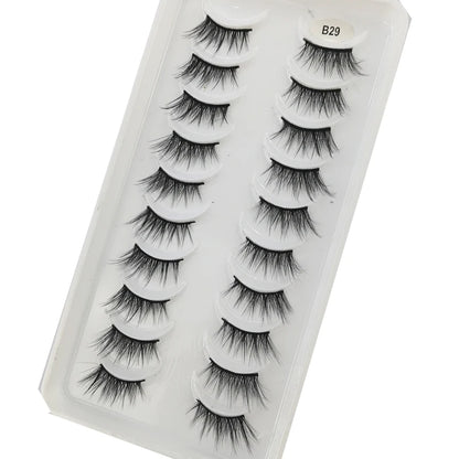 10 Pairs Crisscross Half Eye Lashes Natural False Eyelashes Handmade Faux 3D Mink Lashes Makeup Tools Eyelash Extension