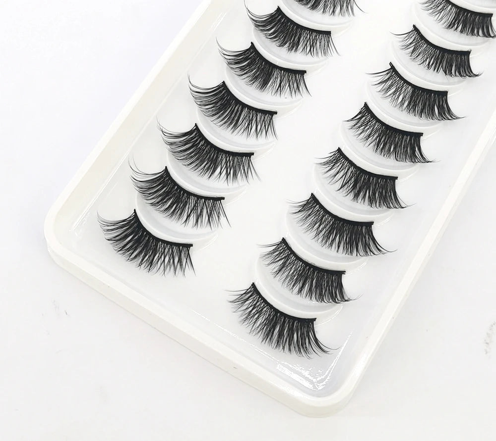 10 Pairs Crisscross Half Eye Lashes Natural False Eyelashes Handmade Faux 3D Mink Lashes Makeup Tools Eyelash Extension