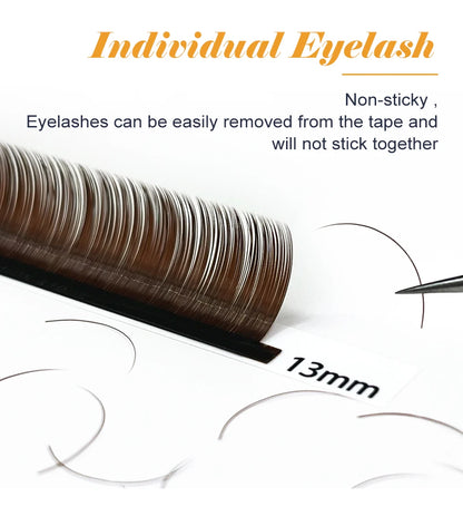 Brown Faux Mink Individual Eyelash Lashes Maquiagem Cilios For Professionals Soft Mink Eyelash Extension