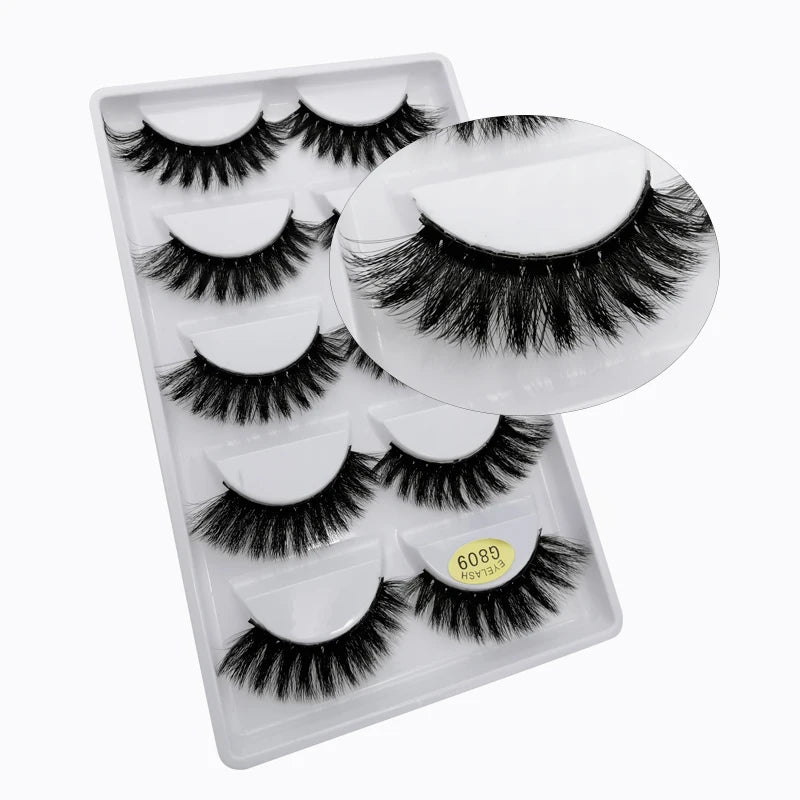 5 Pairs 3d mink eyelashes eyelash extension natural false eyelashes volume dramatic 3d lashes maquillaje mink cilios makeup tool