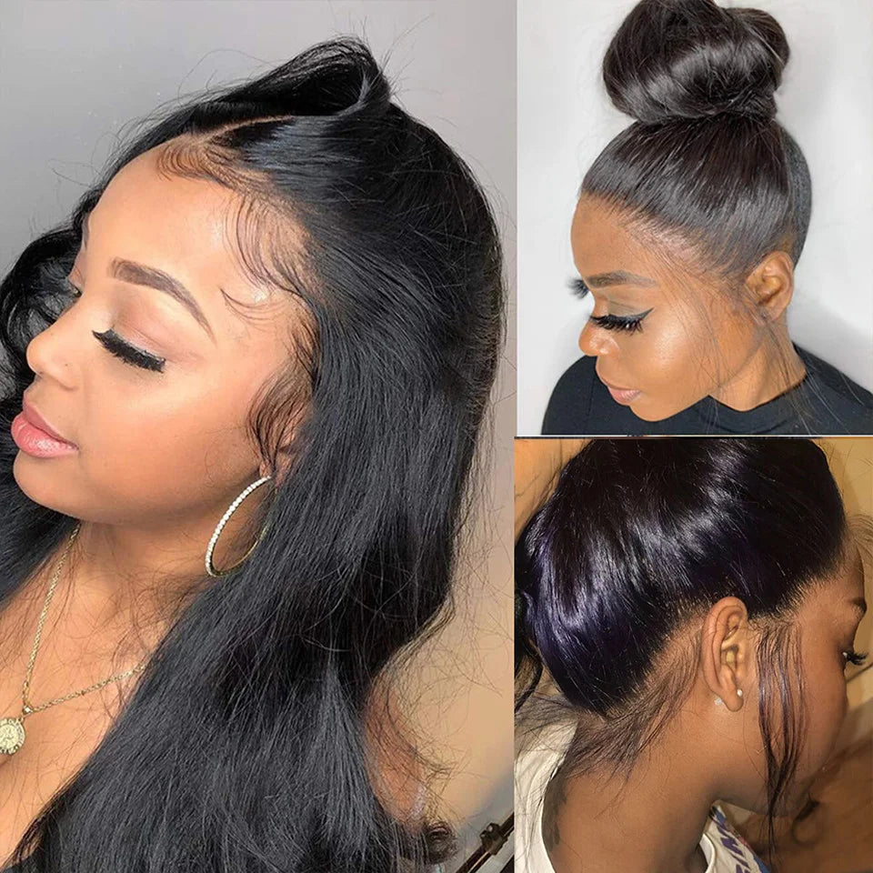 Allove Full Lace Human Hair Wig  Transparent Lace Frontal Wig Bone Straight Lace Front Wig Brazilian Remy Hair Wigs