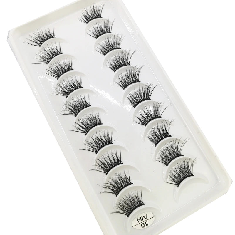 New 10 Pairs Crisscross Half Eye Lashes Natural False eyelashes Handmade 3D Mink Lashes Makeup Tools Reusable Eyelash Extension