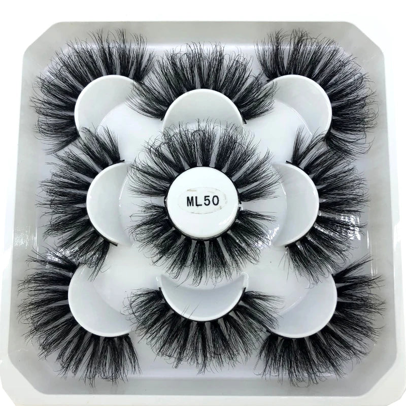 5 Pairs 3d Mink Dramatic Volume Lashes Bulk Faux Thick Long Wispy Natural Mink Lashes Pack Short Wholesales Natural False lashes