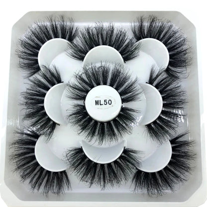 5 Pairs 3d Mink Dramatic Volume Lashes Bulk Faux Thick Long Wispy Natural Mink Lashes Pack Short Wholesales Natural False lashes