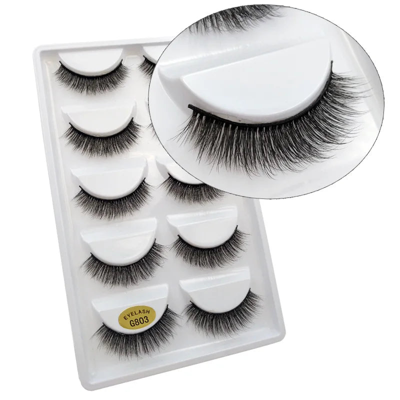 5 Pairs 3d mink eyelashes eyelash extension natural false eyelashes volume dramatic 3d lashes maquillaje mink cilios makeup tool