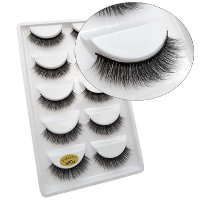 5 Pairs 3d mink eyelashes eyelash extension natural false eyelashes volume dramatic 3d lashes maquillaje mink cilios makeup tool
