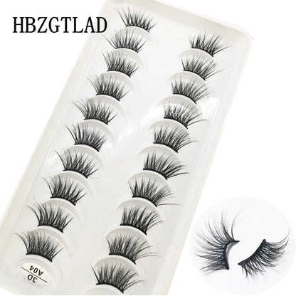 New 10 Pairs Crisscross Half Eye Lashes Natural False eyelashes Handmade 3D Mink Lashes Makeup Tools Reusable Eyelash Extension