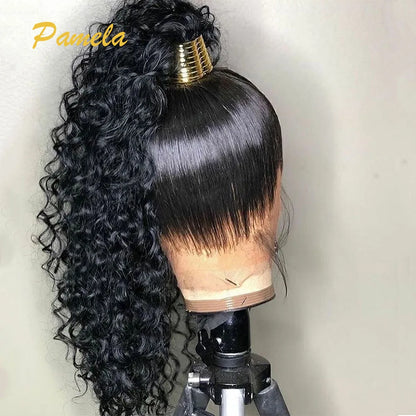 360 Full Lace Front Wigs Human Hair Invisible Strap Pre Plucked Bleached Konts Pre Cut Lace Deep Curly HD Lace Frontal Wig