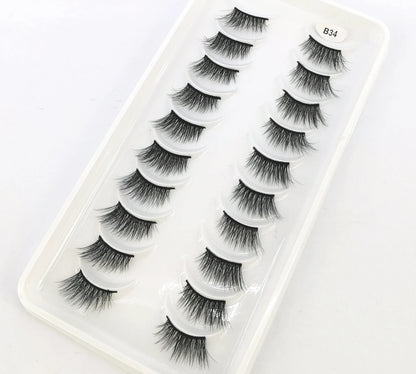 10 Pairs Crisscross Half Eye Lashes Natural False Eyelashes Handmade Faux 3D Mink Lashes Makeup Tools Eyelash Extension