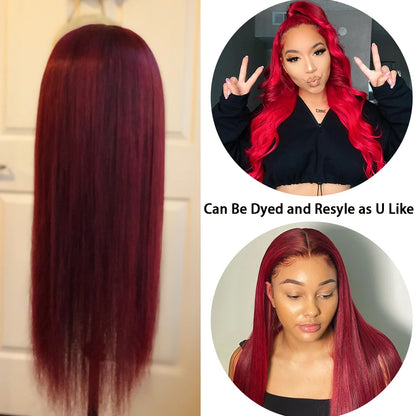 Allove Full Lace Human Hair Wig  Transparent Lace Frontal Wig Bone Straight Lace Front Wig Brazilian Remy Hair Wigs