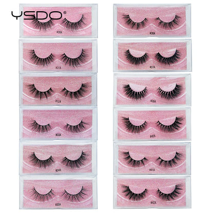 YSDO 1 pair cross mink eyelashes soft real 3d lashes maquiagem false eyelashes dramatic wispy lashes makeup cilios faux cils