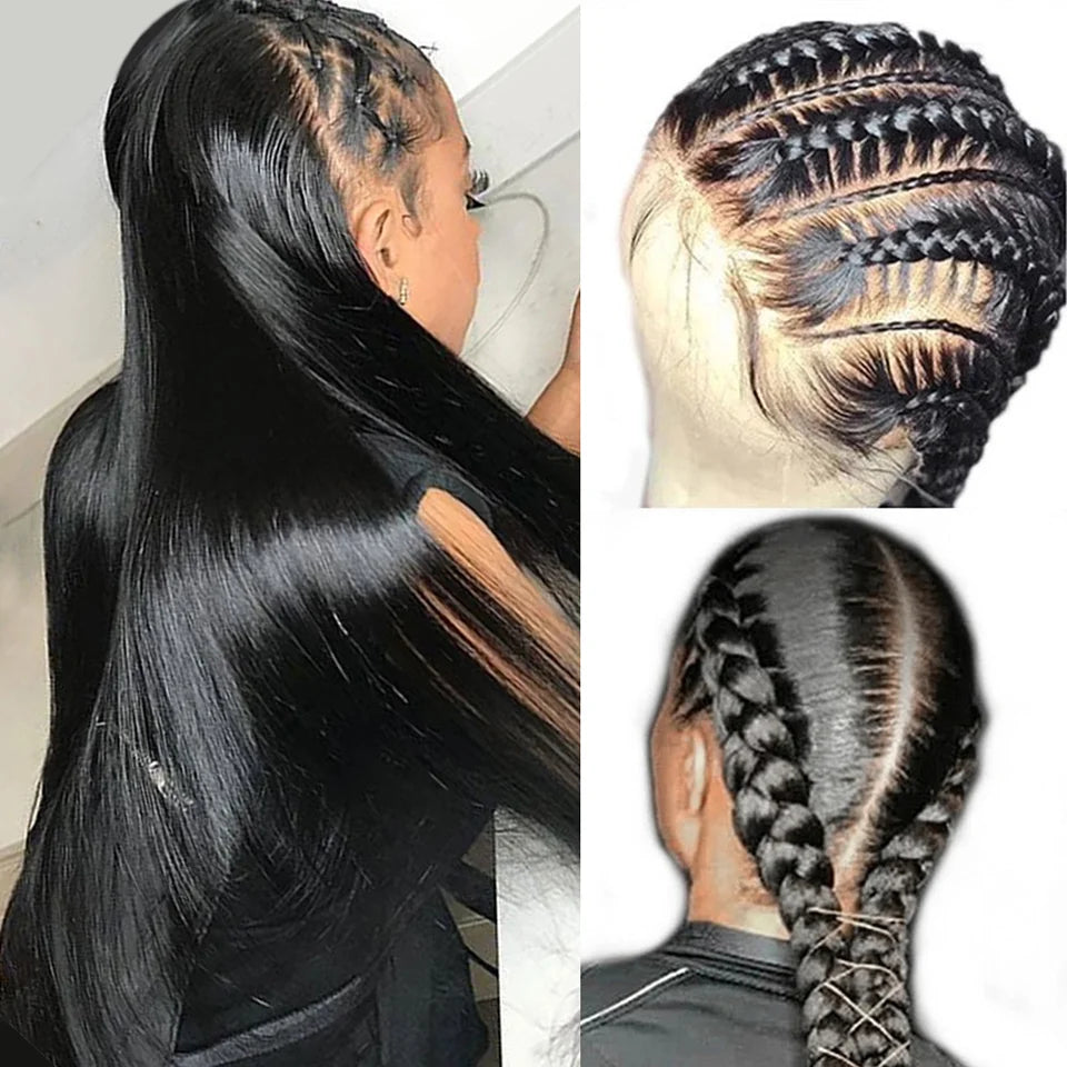 Allove Full Lace Human Hair Wig  Transparent Lace Frontal Wig Bone Straight Lace Front Wig Brazilian Remy Hair Wigs