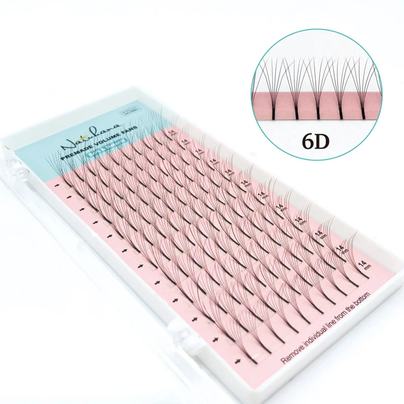 NATUHANA 3D 4D 5D 6D False Lashes Premade Russian Volume Fans Individual Faux Mink Pre made Volume Fans Eyelash Extensions