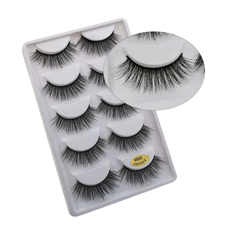 5 Pairs 3d mink eyelashes eyelash extension natural false eyelashes volume dramatic 3d lashes maquillaje mink cilios makeup tool