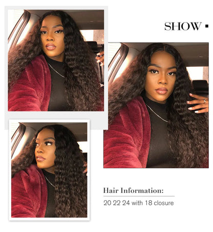 UNice Hair Deep Wave 5x5 HD Lace Closure With 3PCS Bundles 100% Human Hair Bundles With Closure Deal
