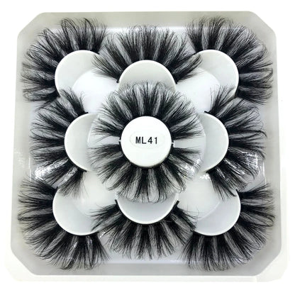 5 Pairs 3d Mink Dramatic Volume Lashes Bulk Faux Thick Long Wispy Natural Mink Lashes Pack Short Wholesales Natural False lashes