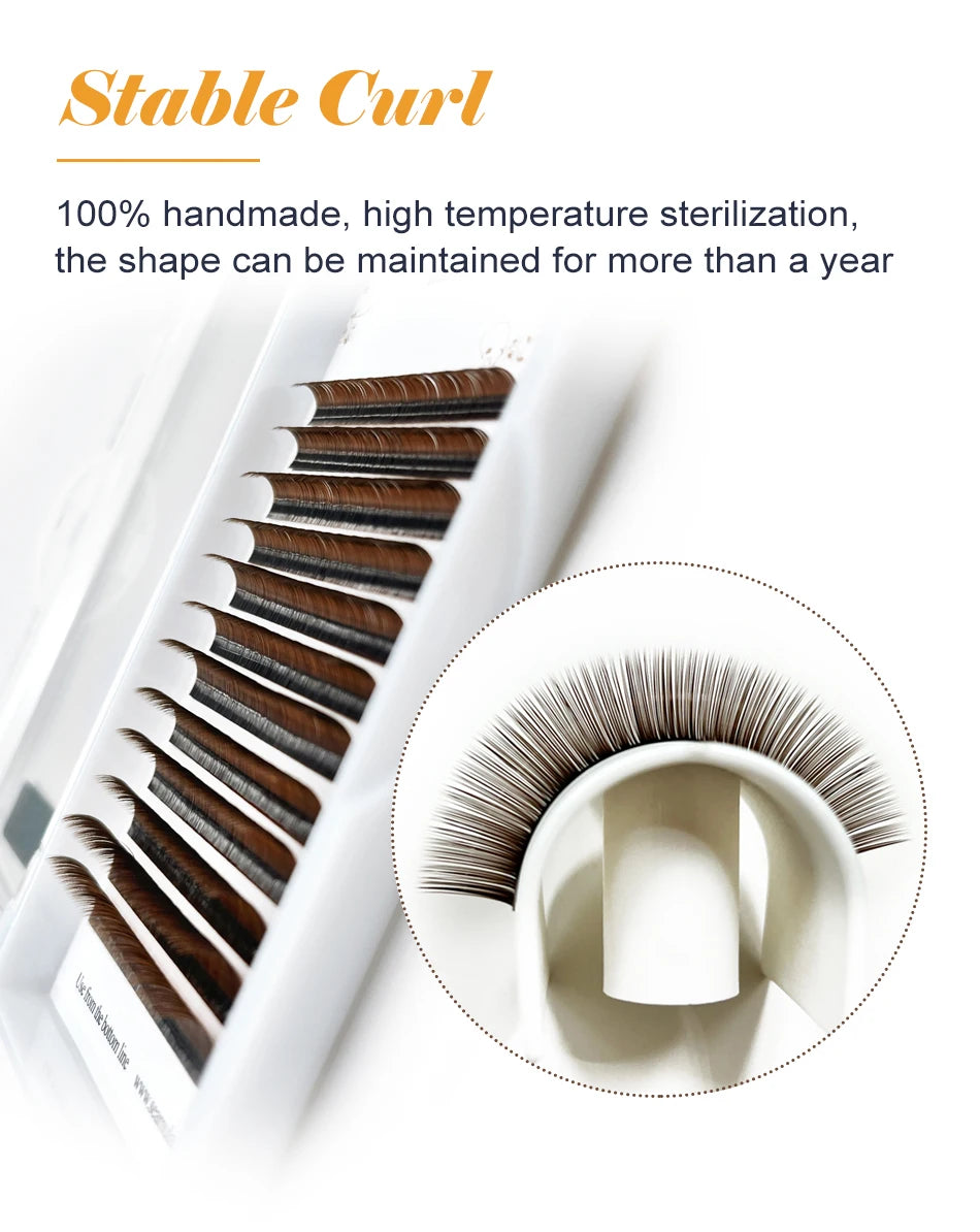 Brown Faux Mink Individual Eyelash Lashes Maquiagem Cilios For Professionals Soft Mink Eyelash Extension