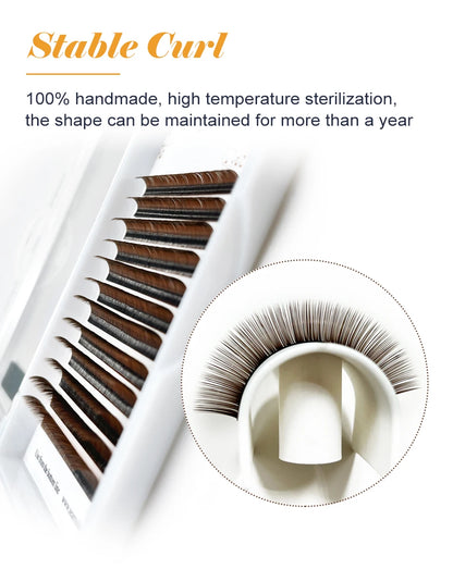Brown Faux Mink Individual Eyelash Lashes Maquiagem Cilios For Professionals Soft Mink Eyelash Extension