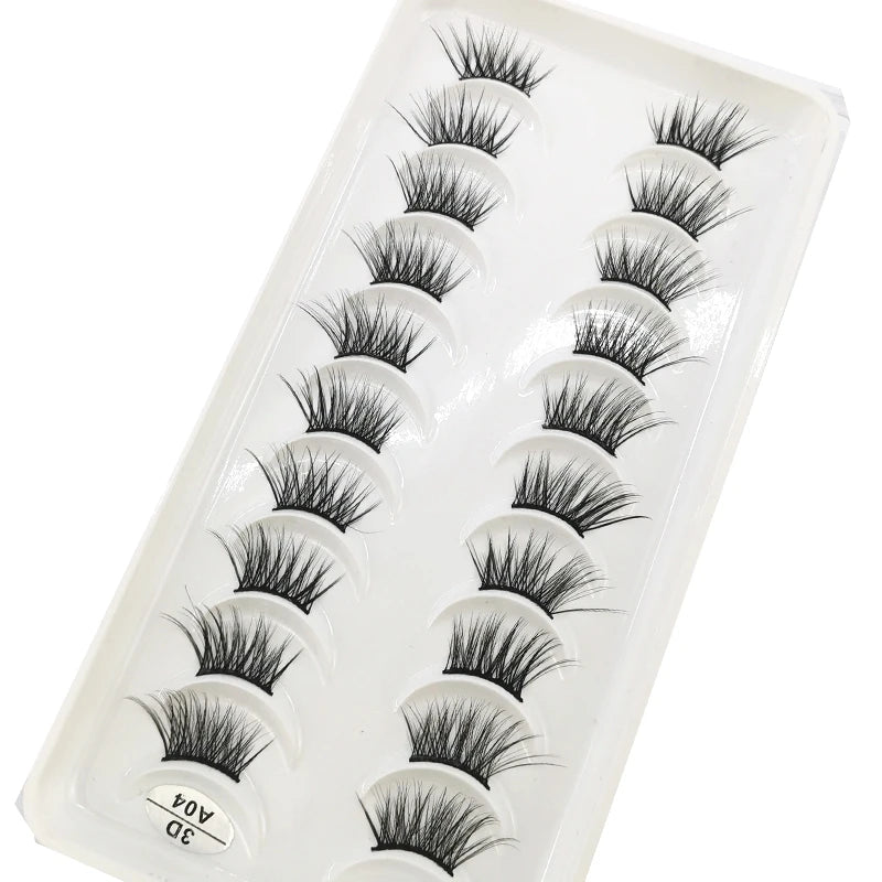 New 10 Pairs Crisscross Half Eye Lashes Natural False eyelashes Handmade 3D Mink Lashes Makeup Tools Reusable Eyelash Extension