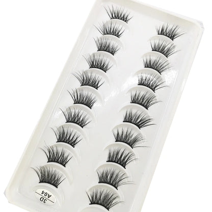 New 10 Pairs Crisscross Half Eye Lashes Natural False eyelashes Handmade 3D Mink Lashes Makeup Tools Reusable Eyelash Extension