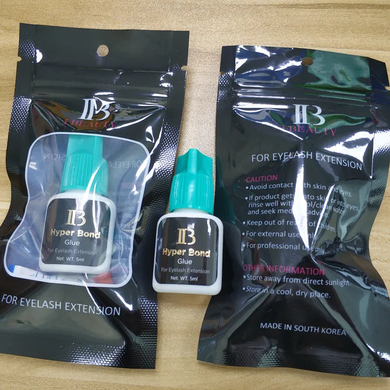 Eyelash Extension Glue Original Korea IB Ibeauty Hyper Bond 0.5s Glue Fast Drying lashes Glue Cyan Cap 5ml False lash glue tools