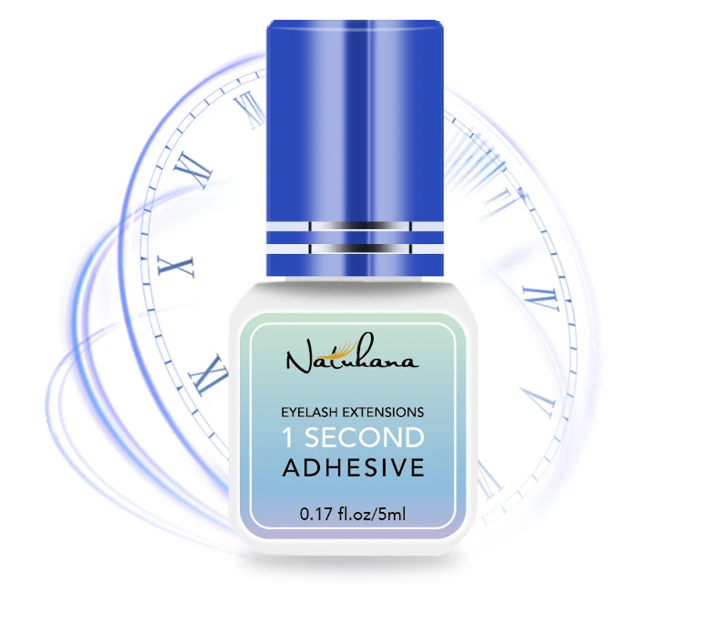 NATUHANA Black/Clear Eyelash Extension Glue 2-3s Fast Dry Sensitive Eye Individual Strong False Lashes Glue Adhesive MakeupTools