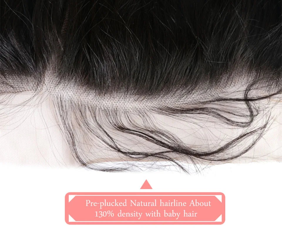 4x4 HD Lace Closure Straight Virgin Human Hair 13x4 Swiss Lace Frontal 6x6 HD Lace Closure Natural Color Pre-Plucked Hairline