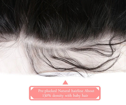 4x4 HD Lace Closure Straight Virgin Human Hair 13x4 Swiss Lace Frontal 6x6 HD Lace Closure Natural Color Pre-Plucked Hairline