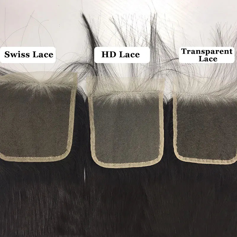 4x4 HD Lace Closure Straight Virgin Human Hair 13x4 Swiss Lace Frontal 6x6 HD Lace Closure Natural Color Pre-Plucked Hairline
