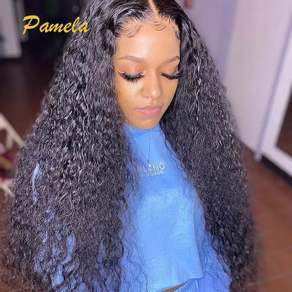 360 Full Lace Front Wigs Human Hair Invisible Strap Pre Plucked Bleached Konts Pre Cut Lace Deep Curly HD Lace Frontal Wig