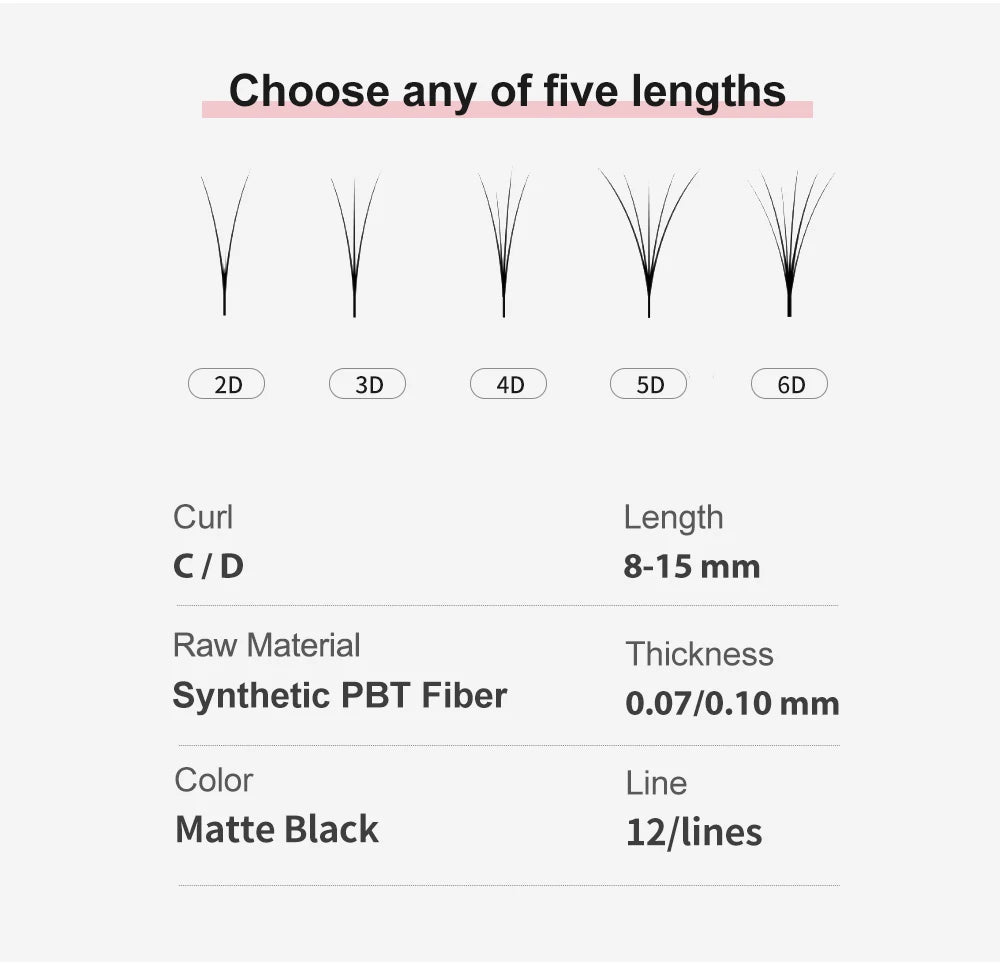 NATUHANA 3D 4D 5D 6D False Lashes Premade Russian Volume Fans Individual Faux Mink Pre made Volume Fans Eyelash Extensions