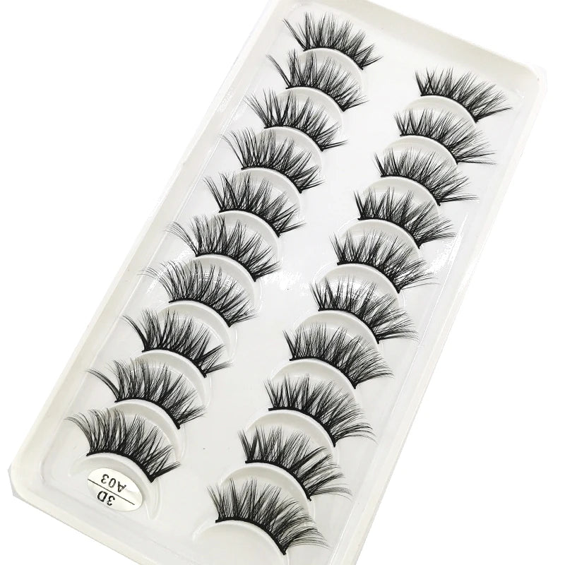 New 10 Pairs Crisscross Half Eye Lashes Natural False eyelashes Handmade 3D Mink Lashes Makeup Tools Reusable Eyelash Extension