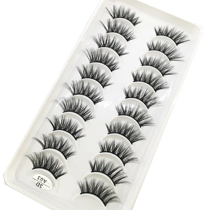 New 10 Pairs Crisscross Half Eye Lashes Natural False eyelashes Handmade 3D Mink Lashes Makeup Tools Reusable Eyelash Extension