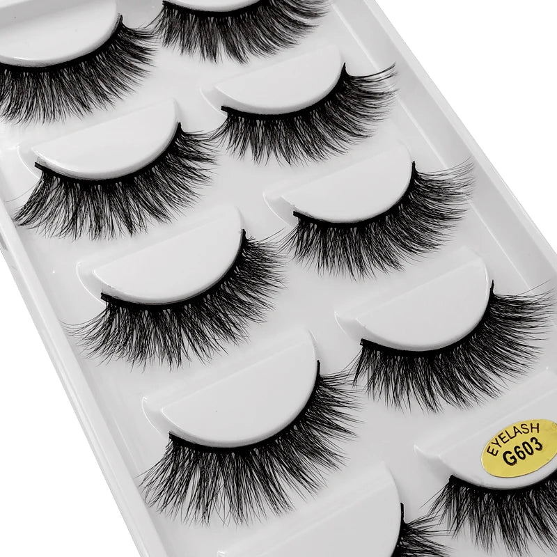 5 Pairs 3d mink eyelashes eyelash extension natural false eyelashes volume dramatic 3d lashes maquillaje mink cilios makeup tool