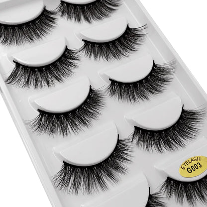5 Pairs 3d mink eyelashes eyelash extension natural false eyelashes volume dramatic 3d lashes maquillaje mink cilios makeup tool