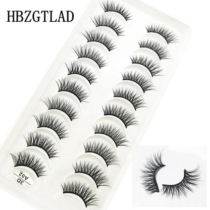 New 10 Pairs Crisscross Half Eye Lashes Natural False eyelashes Handmade 3D Mink Lashes Makeup Tools Reusable Eyelash Extension