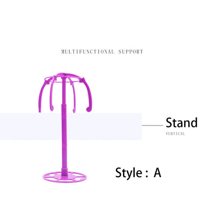 Multifunctional Adjustable Wig Stand Plastic Hat Display Wig Head Holders Portable Folding Wig Stable Tools