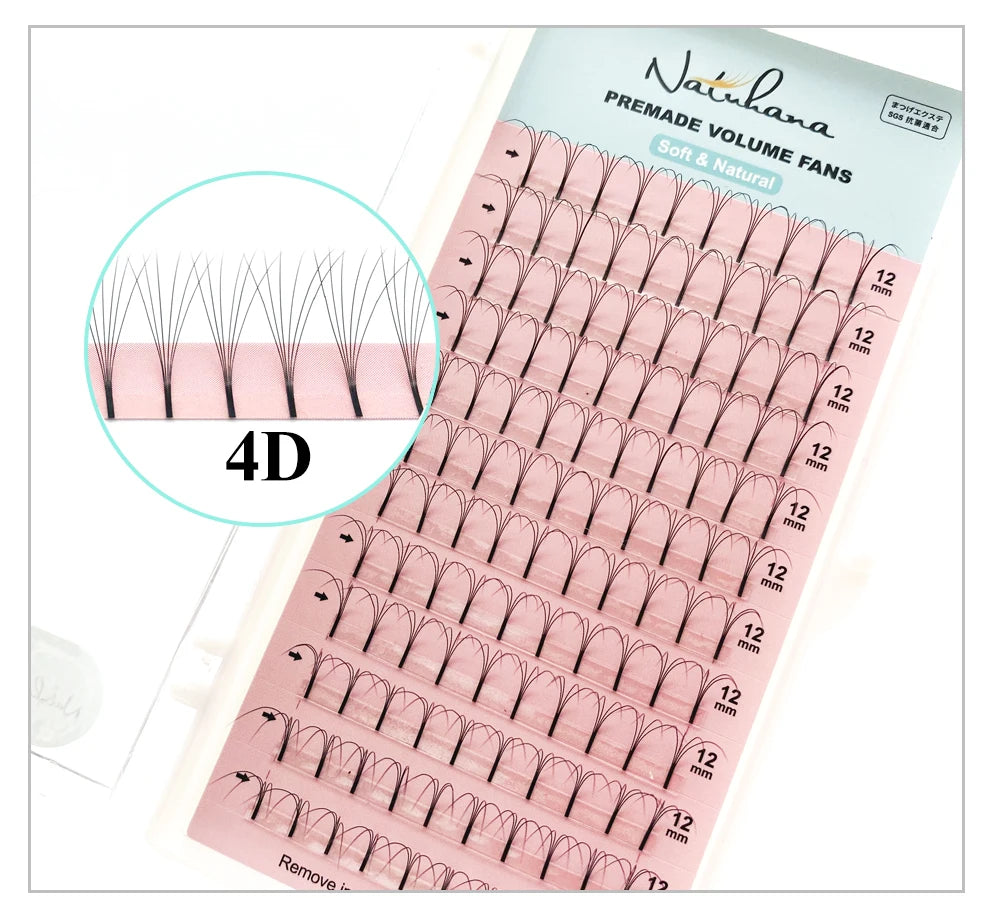 NATUHANA 3D 4D 5D 6D False Lashes Premade Russian Volume Fans Individual Faux Mink Pre made Volume Fans Eyelash Extensions