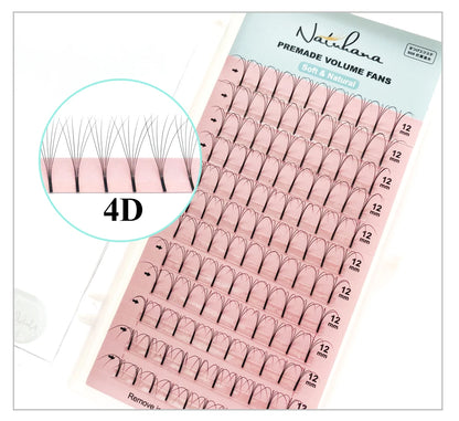 NATUHANA 3D 4D 5D 6D False Lashes Premade Russian Volume Fans Individual Faux Mink Pre made Volume Fans Eyelash Extensions